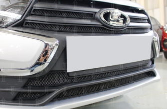 Купить защиту радиатора черная Стрелка для Lada Granta FL (низ 4 части)